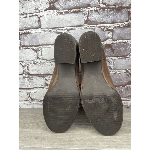 UGG 1098310 BANDARA Brown Leather Block Heel Ankle Booties SAHARA Boots Women 8M - Picture 11 of 16